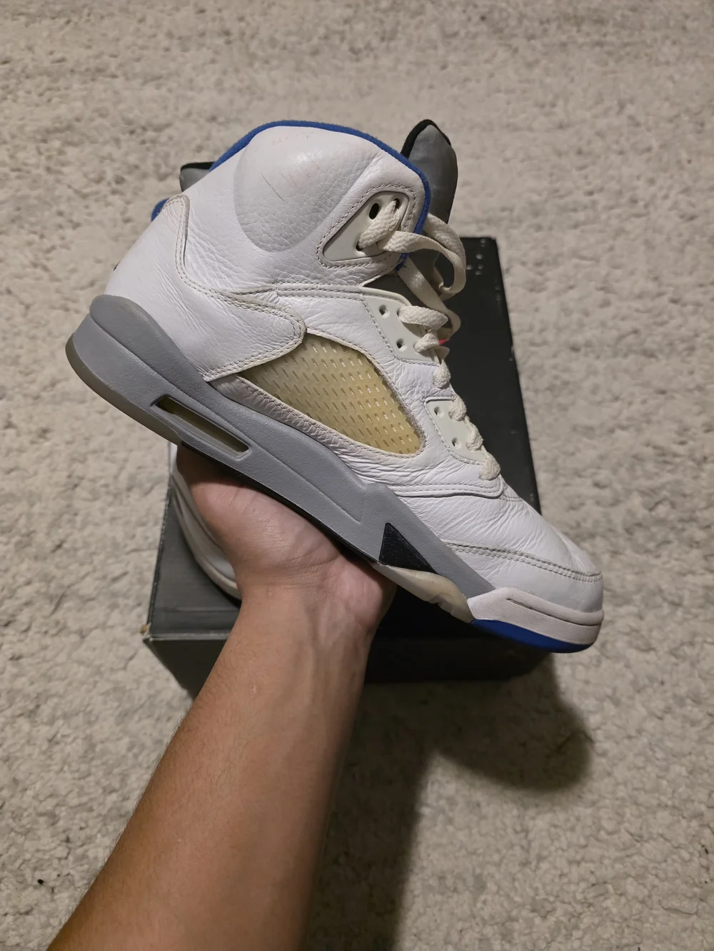 Air Jordan 5 Retro White Blue Men’s Sneakers